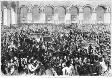 1873年、パリ証券取引所の「コルベイユ」